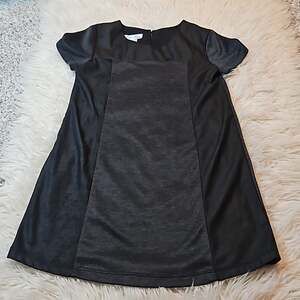 Pippa & Julie Black and Grey Girls Short Sleeve Shift Dress